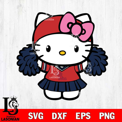 Ole Miss Rebels Hello Kitty Cheerleader 5 Svg Eps Dxf Png File, Digital Download, Instant Download