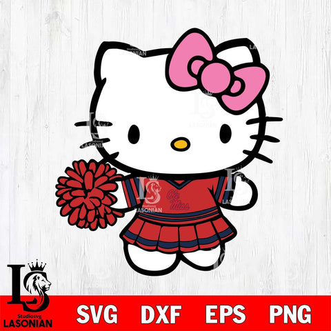 Ole Miss Rebels Hello Kitty Cheerleader 8 Svg Eps Dxf Png File, Digital Download, Instant Download