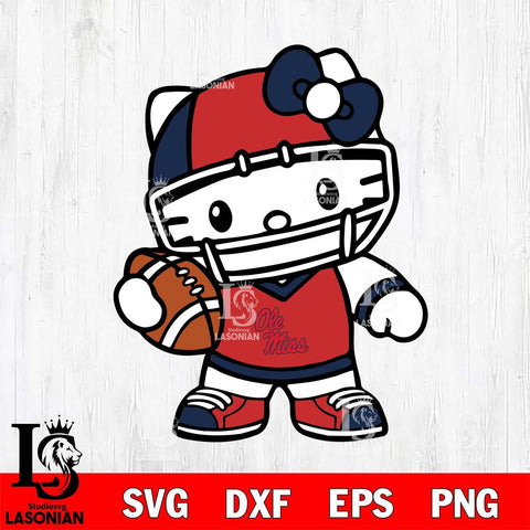 Ole Miss Rebels Hello Kitty sport 2 Svg Eps Dxf Png File, NCAA svg, Digital Download, Instant Download