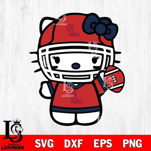 Ole Miss Rebels Hello Kitty sport 6 Svg Eps Dxf Png File, NCAA svg, Digital Download, Instant Download