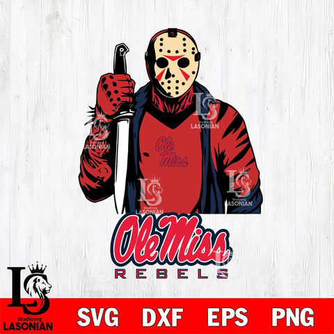 Ole Miss Rebels Jason Voorhees 6 Svg Eps Dxf Png File, Digital Download