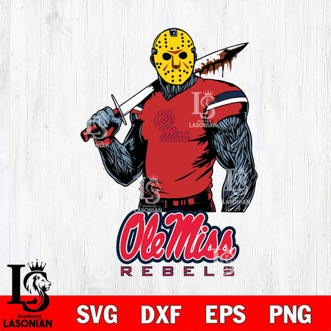 Ole Miss Rebels Jason Voorhees 7 Svg Eps Dxf Png File, Digital Download