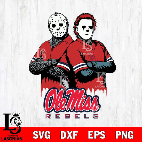 Ole Miss Rebels Jason Voorhees 8 Svg Eps Dxf Png File, Digital Download