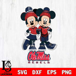 Ole Miss Rebels Mickey And Minnie Mouse Football Svg Eps Dxf Png File, NCAA svg , File Cut , Digital Download , Instant Download, Cut Svg Files