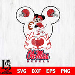 Ole Miss Rebels Mickey Heart Rugby Svg Eps Dxf Png File, Digital Download ,Instant Download, Cricut File