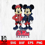 Ole Miss Rebels Mickey Minnie Mouse Football Svg Eps Dxf Png File, NCAA svg , File Cut , Digital Download , Instant Download, Cut Svg Files