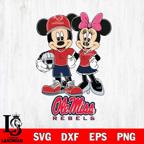 Ole Miss Rebels Mickey Minnie Mouse Helmet Svg Eps Dxf Png File, NCAA svg , File Cut , Digital Download , Instant Download, Cut Svg Files