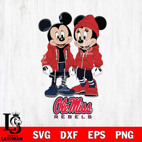 Ole Miss Rebels Mickey Minnie Mouse Rugby Svg Eps Dxf Png File, NCAA svg , File Cut , Digital Download , Instant Download, Cut Svg Files