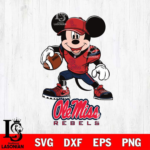 Ole Miss Rebels Mikey Mouse Disney, Svg Eps Dxf Png File, Digital Download