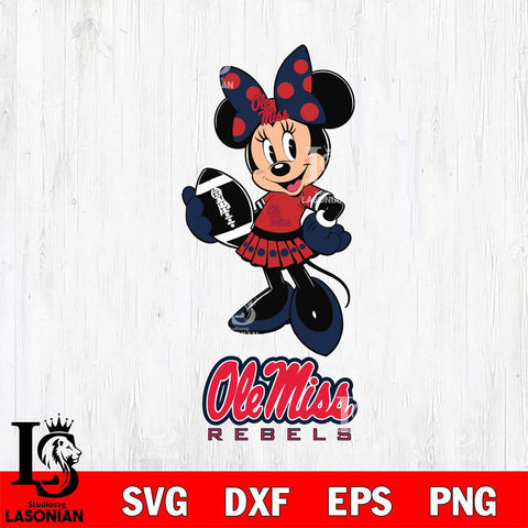 Ole Miss Rebels Minnie Mouse, Svg Eps Dxf Png File, Digital Download