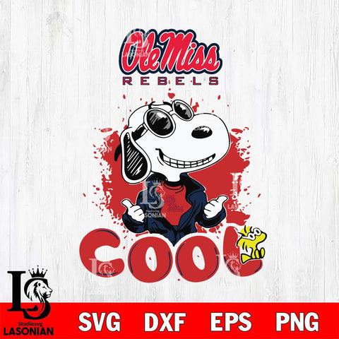 Ole Miss Rebels Snoopy Sport 7 Svg Eps Dxf Png File, Digital Download