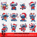 Ole Miss Rebels Stitch Christmas NCAA Bundle 12 Svg Eps Dxf Png File, Digital Download, Instant Download