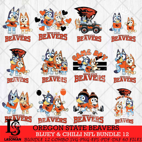 Oregon State Beavers Bluey & Bingo Bundle 12 SVG Svg Eps Dxf Png File, Bundle NCAA svg, Digital Download, Instant Download