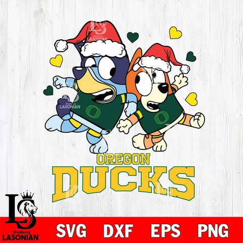 Oregon Ducks Bluey Christmas NFL Svg Eps Dxf Png File, Digital Download