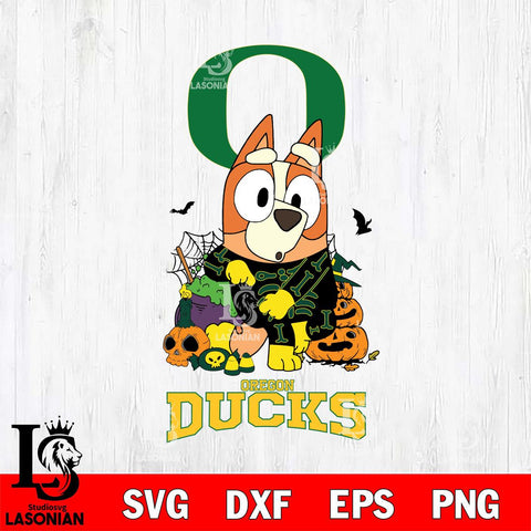 Oregon Ducks Bluey Halloween NCAA Svg Eps Dxf Png File, Digital Download, Instant Download