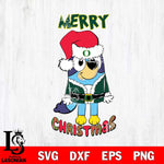 Oregon Ducks Bluey Merry Christmas Bluey Santa Claus Svg Eps Dxf Png File, Digital Download