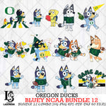 Oregon Ducks Bluey NCAA Bundle 12 Svg Eps Dxf Png File, Digital Download, Instant Download