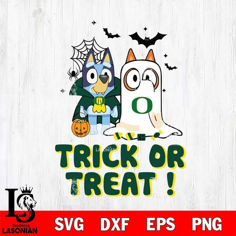 Oregon Ducks Bluey Trick or Treat Halloween Svg Eps Dxf Png File, Digital Download, Instant Download