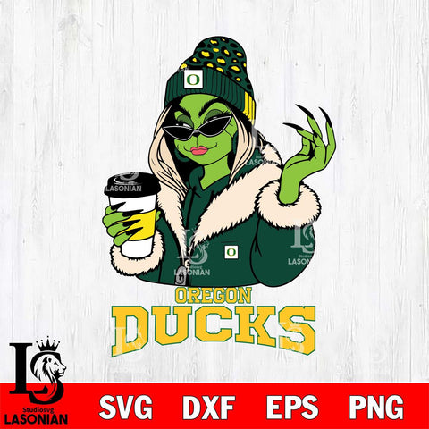 Oregon Ducks Boujee Grinch Girls Christmas Cut Files Cricut, Svg Dxf Eps Png file, Digital download , Silhouette