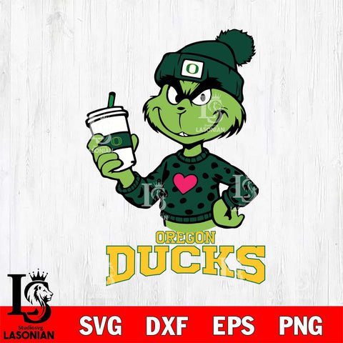 Oregon Ducks Boujee Grinch Heart Christmas Cut Files Cricut, Svg Dxf Eps Png file, Digital download , Silhouette