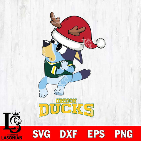 Oregon Ducks Christmas Bluey Santa Claus Cut Files,Bluey Cricut,Christmas Svg , Bluey svg , Digital Download, dxf eps png pdf file