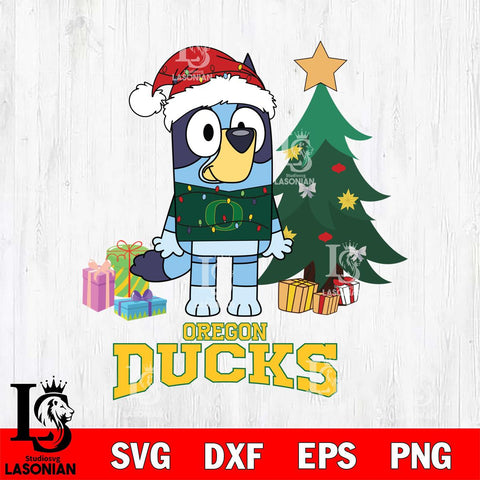 Oregon Ducks Christmas Bluey Tree Sport Cut Files,Bluey Cricut,Christmas Svg , Bluey svg , Digital Download, dxf eps png pdf file