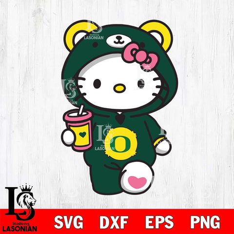 Oregon Ducks Cute Hello Kitty Svg Eps Dxf Png File, Digital Download, Instant Download