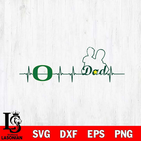 Oregon Ducks Father Heart Beat Svg Eps Dxf Png File, Digital Download, Instant Download