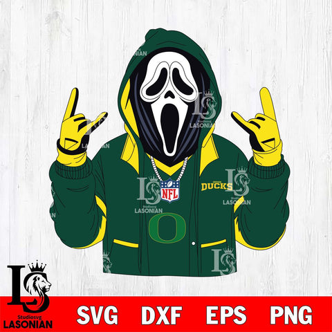 Oregon Ducks Ghostface Scream Football Halloween Svg Eps Dxf Png File, NCAA svg, Digital Download, Instant Download