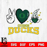 Oregon Ducks Gnomes Peace & Love Svg Eps Dxf Png File, Digital Download, Instant Download