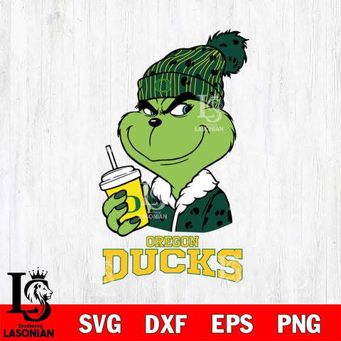 Oregon Ducks Grinch Cofffe Christmas Cut Files Cricut, Svg Dxf Eps Png file, Digital download , Silhouette