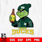 Oregon Ducks Grinch Drinking Beer Christmas Cut Files Cricut, Svg Dxf Eps Png file, Digital download , Silhouette