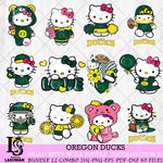 Oregon Ducks Hello Kitty Bundle 12 SVG Svg Eps Dxf Png File, Digital Download, Instant Download