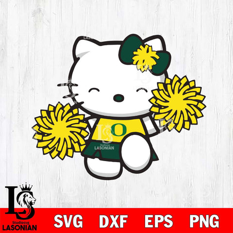 Oregon Ducks Hello Kitty Cheerleader Svg Eps Dxf Png File, Digital Download, Instant Download