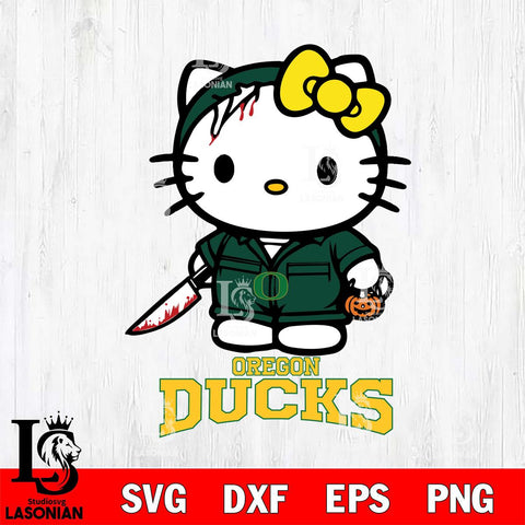 Oregon Ducks Hello Kitty Horror 5 Svg Eps Dxf Png File, Digital Download