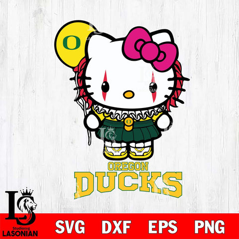 Oregon Ducks Hello Kitty Horror 7 Svg Eps Dxf Png File, Digital Download