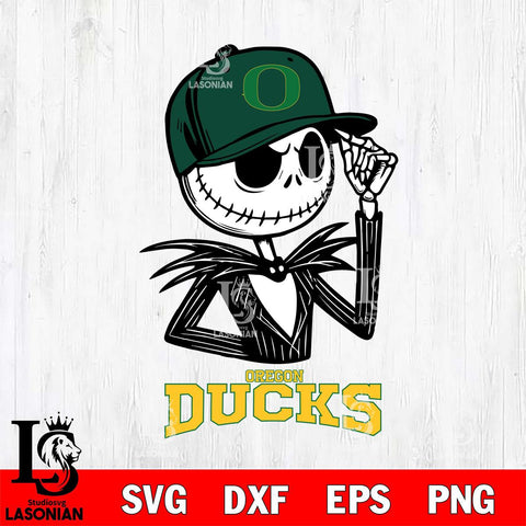 Oregon Ducks Jack Skellington 3 Halloween Svg Eps Dxf Png File, NCAA svg, Digital Download, Instant Download