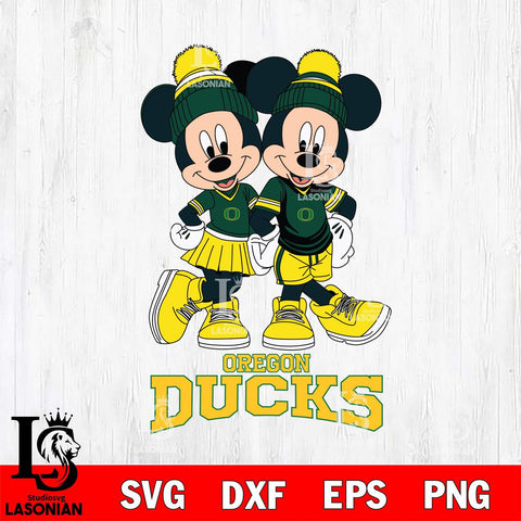 Oregon Ducks Mickey And Minnie Mouse Football Svg Eps Dxf Png File, NCAA svg , File Cut , Digital Download , Instant Download, Cut Svg Files