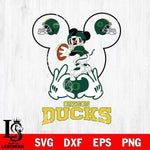 Oregon Ducks Mickey Heart Rugby Svg Eps Dxf Png File, Digital Download ,Instant Download, Cricut File