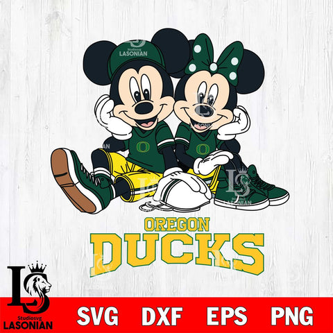 Oregon Ducks Mickey Minnie Mouse Football Sit Svg Eps Dxf Png File, NCAA svg , File Cut , Digital Download , Instant Download, Cut Svg Files