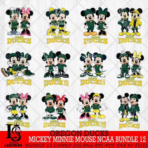 Oregon Ducks Mickey Minnie Mouse NCAA Bundle 12 Svg Eps Dxf Png File, Bundle NCAA svg , File Cut , Digital Download , Instant Download, Cut Svg Files