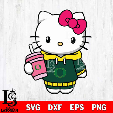 Oregon Ducks Pretty Hello Kitty Svg Eps Dxf Png File, Digital Download, Instant Download