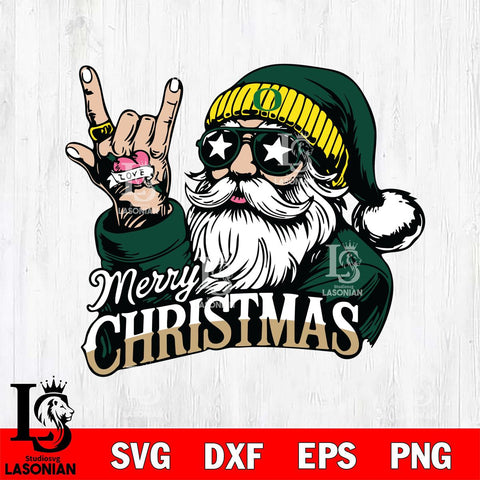 Oregon Ducks Rock Santa Claus Football Svg dxf eps png pdf file,NCAA svg,Digital Download,Cricut file