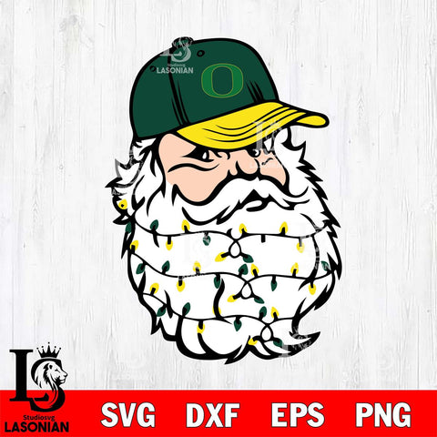 Oregon Ducks Santa Claus Face Svg dxf eps png pdf file,NCAA svg,Digital Download,Cricut file