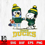 Oregon Ducks Snoopy & Bluey Football Svg Eps Dxf Png File,NCAA Svg Files,Chill Guy svg ,Digital Download ,Instant Download, Cricut File