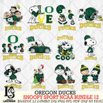 Oregon Ducks  Snoopy NCAA Bundle 12 SVG Svg Eps Dxf Png File, Digital Download