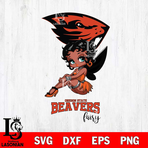 Oregon State Beavers Beauty Black Fairy Betty Boop, Svg Eps Dxf Png File, Digital Download