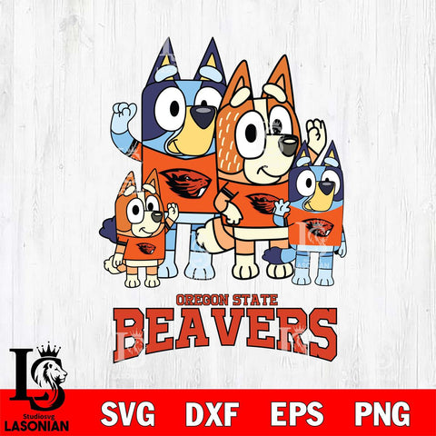 Oregon State Beavers Bluey & Bingo 7 Svg Eps Dxf Png File, NCAA svg, Digital Download, Instant Download