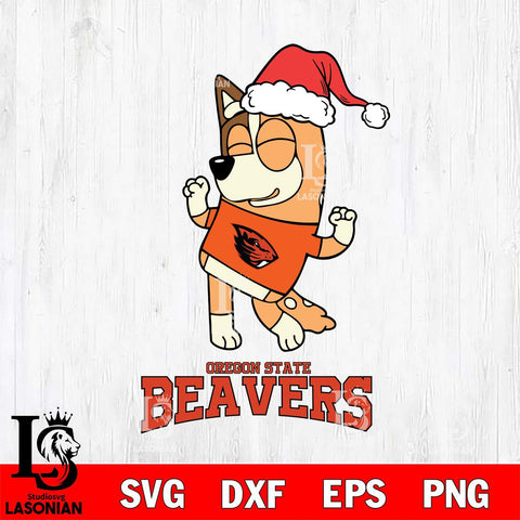 Oregon State Beavers Bluey Chilli Happy Christmas Svg Eps Dxf Png File, Digital Download