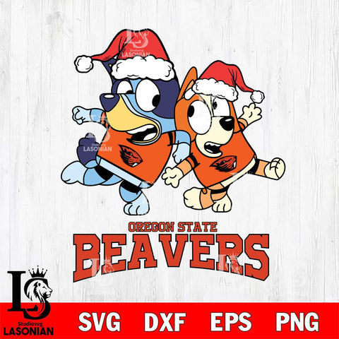 Oregon State Beavers Bluey Christmas Holiday Svg Eps Dxf Png File, Digital Download